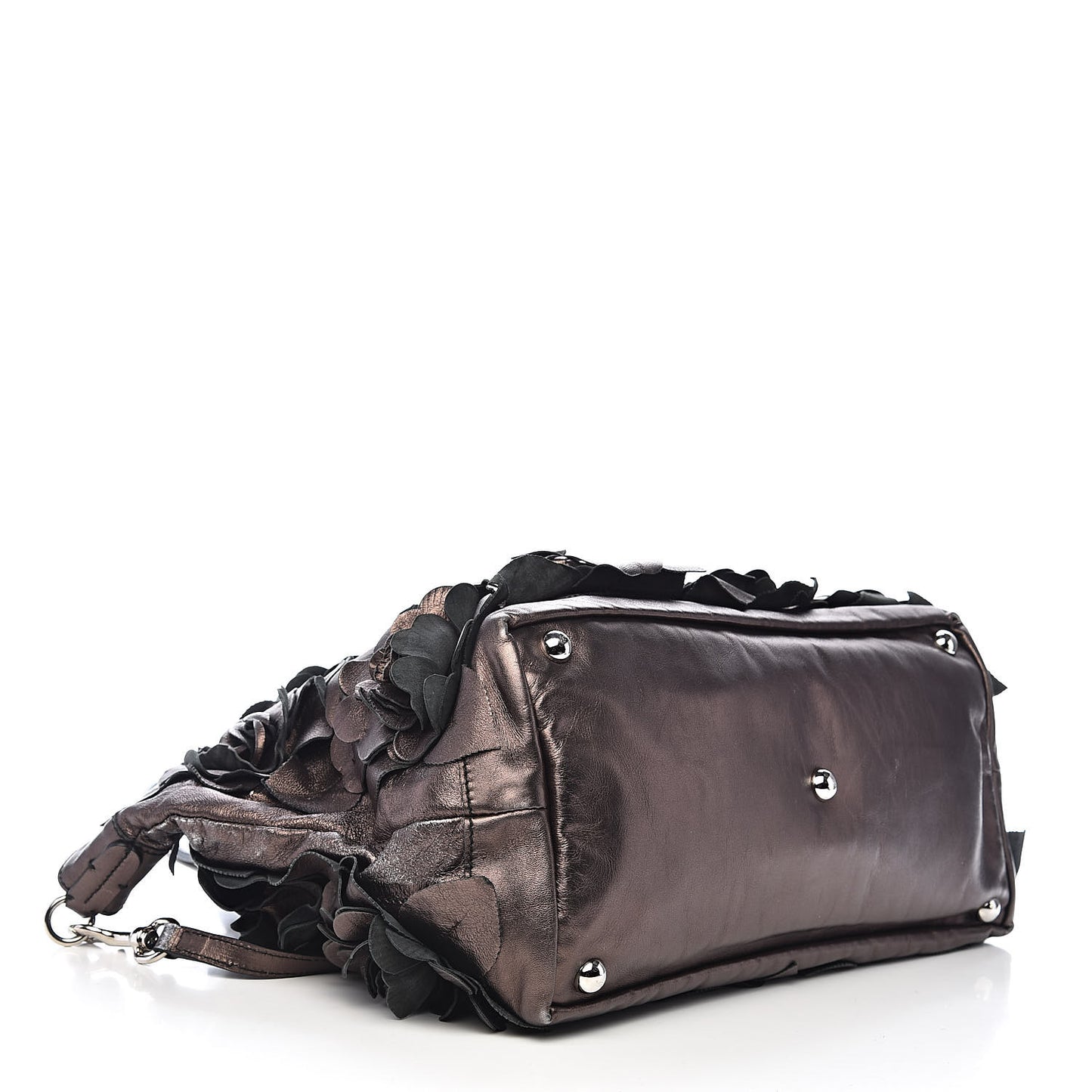 Metallic Nappa Floral Tote