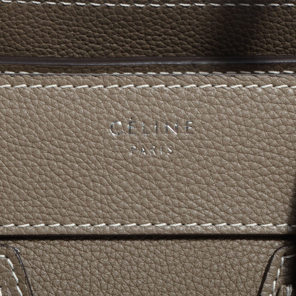 Celine Drummed Calfskin Micro Luggage Souris 9 of 9