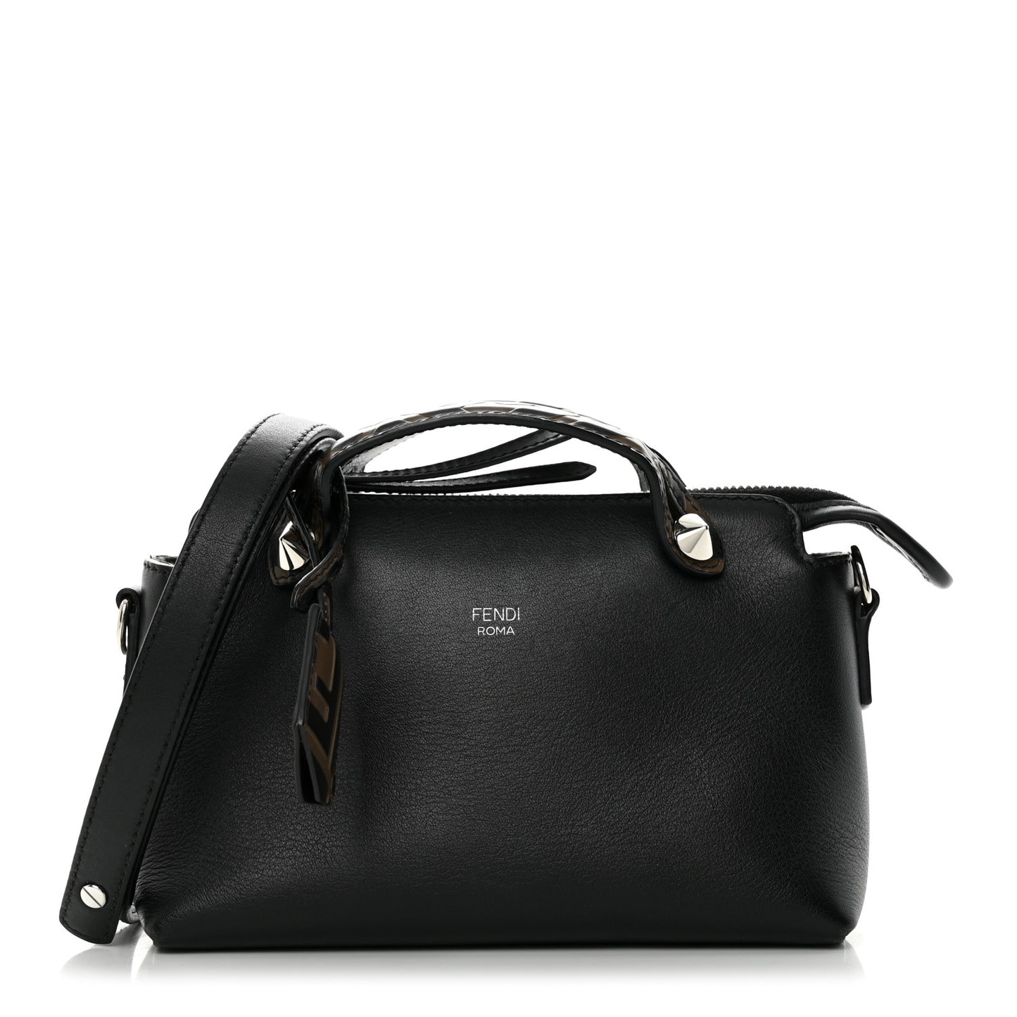 Vitello Dolce Bi-Color FF 1974 Embossed Mini By The Way Boston Bag Black Maya