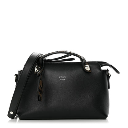 Fendi Vitello Dolce Bi-Color FF 1974 Embossed Mini By The Way Boston Bag Black Maya 1 of 11