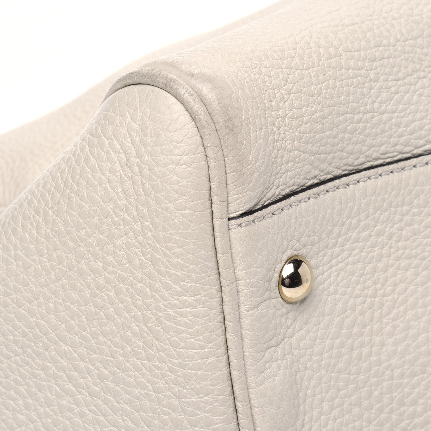 Calfskin Bamboo Medium Shopper Boston Mystic White