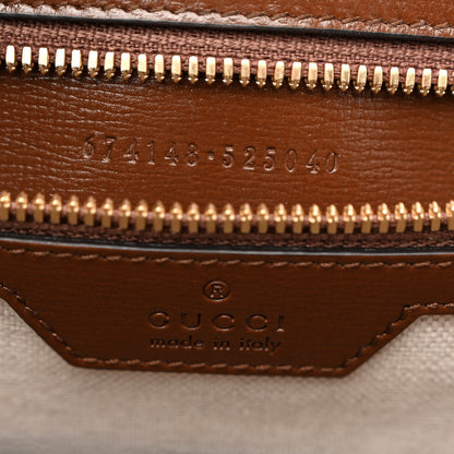 Gucci GG Supreme Monogram Azalea Calfskin Medium Retro Interlocking G Tote Bag Beige Ebony Brown Sugar 6 of 10