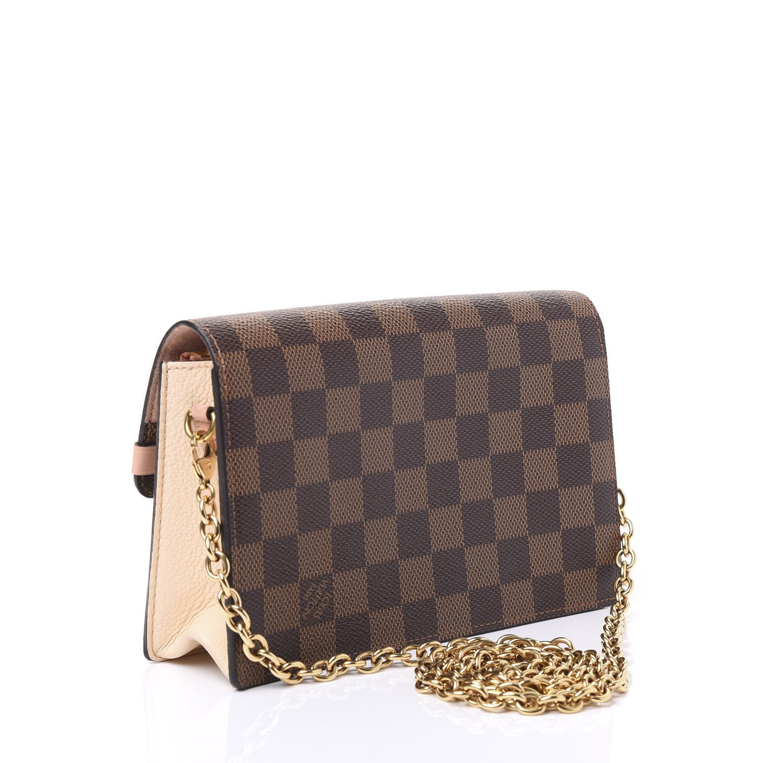 Louis Vuitton Damier Ebene Vavin Chain Wallet Creme 2 of 9