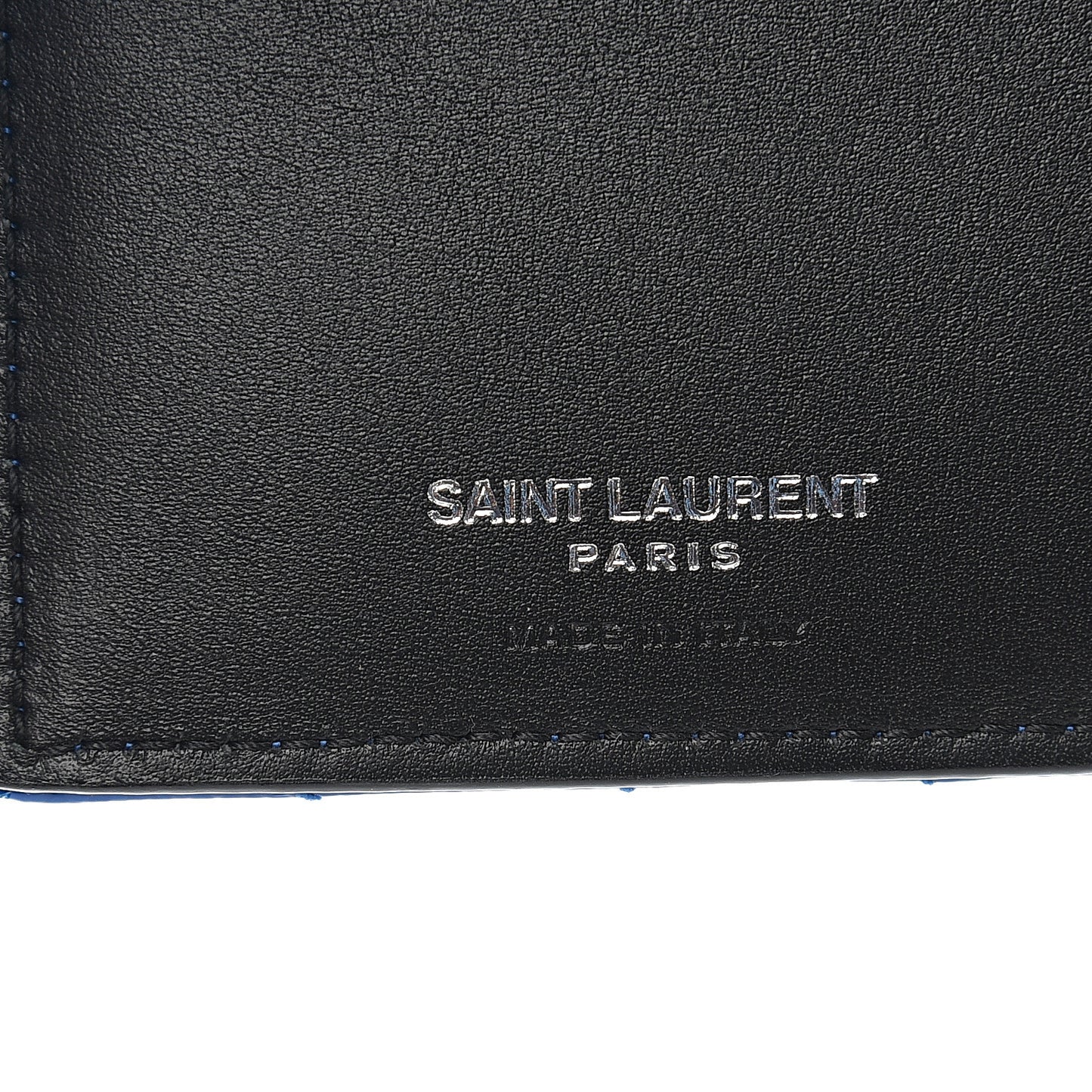 Patent Grain De Poudre Matelasse Chevron Monogram Zipped Two-Part Wallet Royal Blue