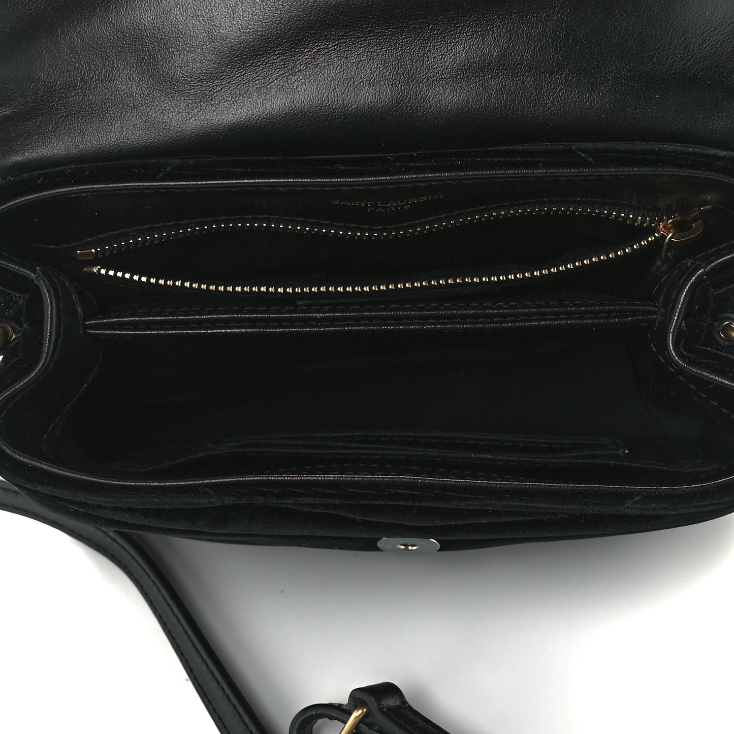 Velvet Y Quilted Monogram Toy Loulou Chain Satchel French Black