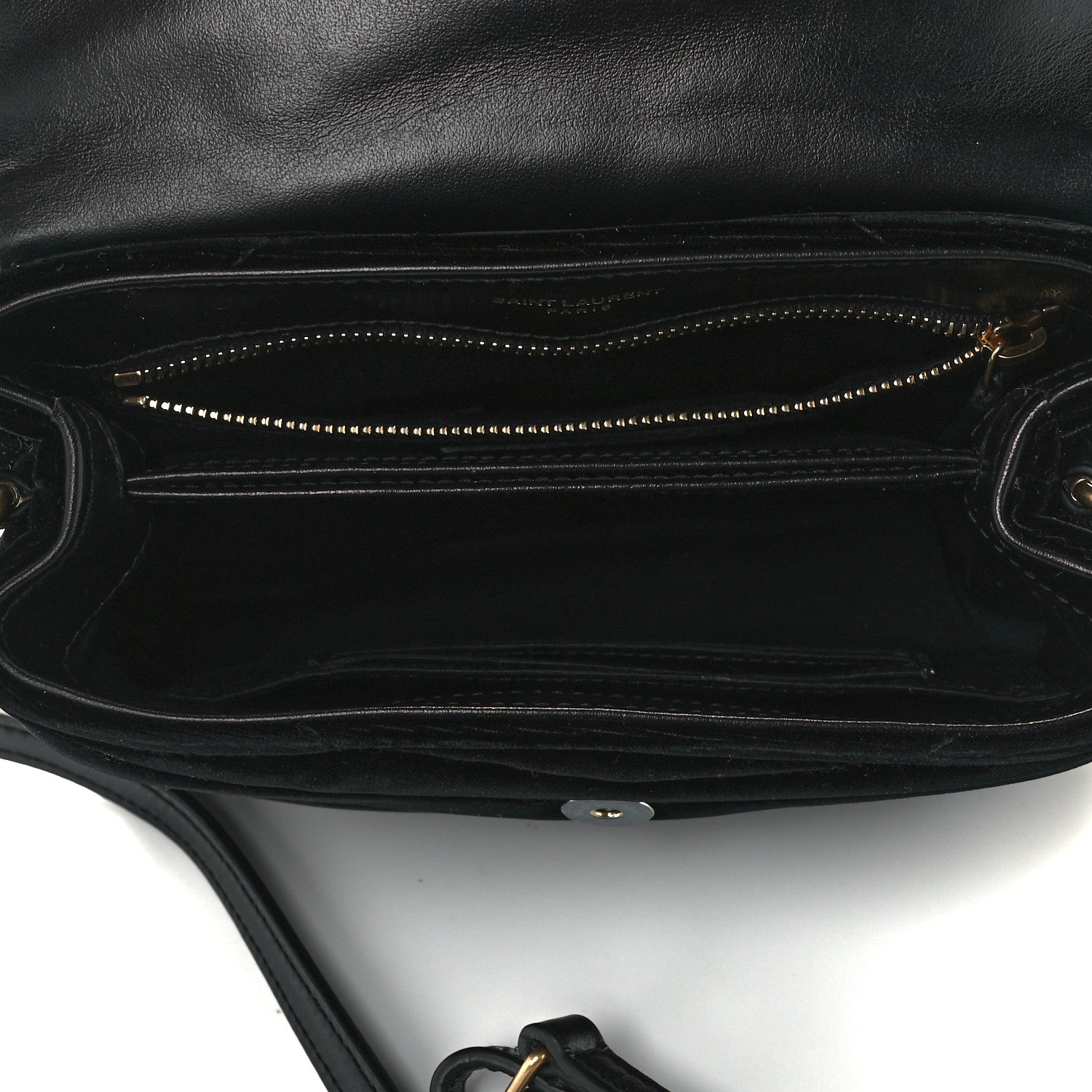 Saint Laurent Velvet Y Quilted Monogram Toy Loulou Chain Satchel French Black 5 of 12