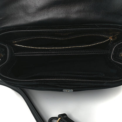 Saint Laurent Velvet Y Quilted Monogram Toy Loulou Chain Satchel French Black 5 of 12