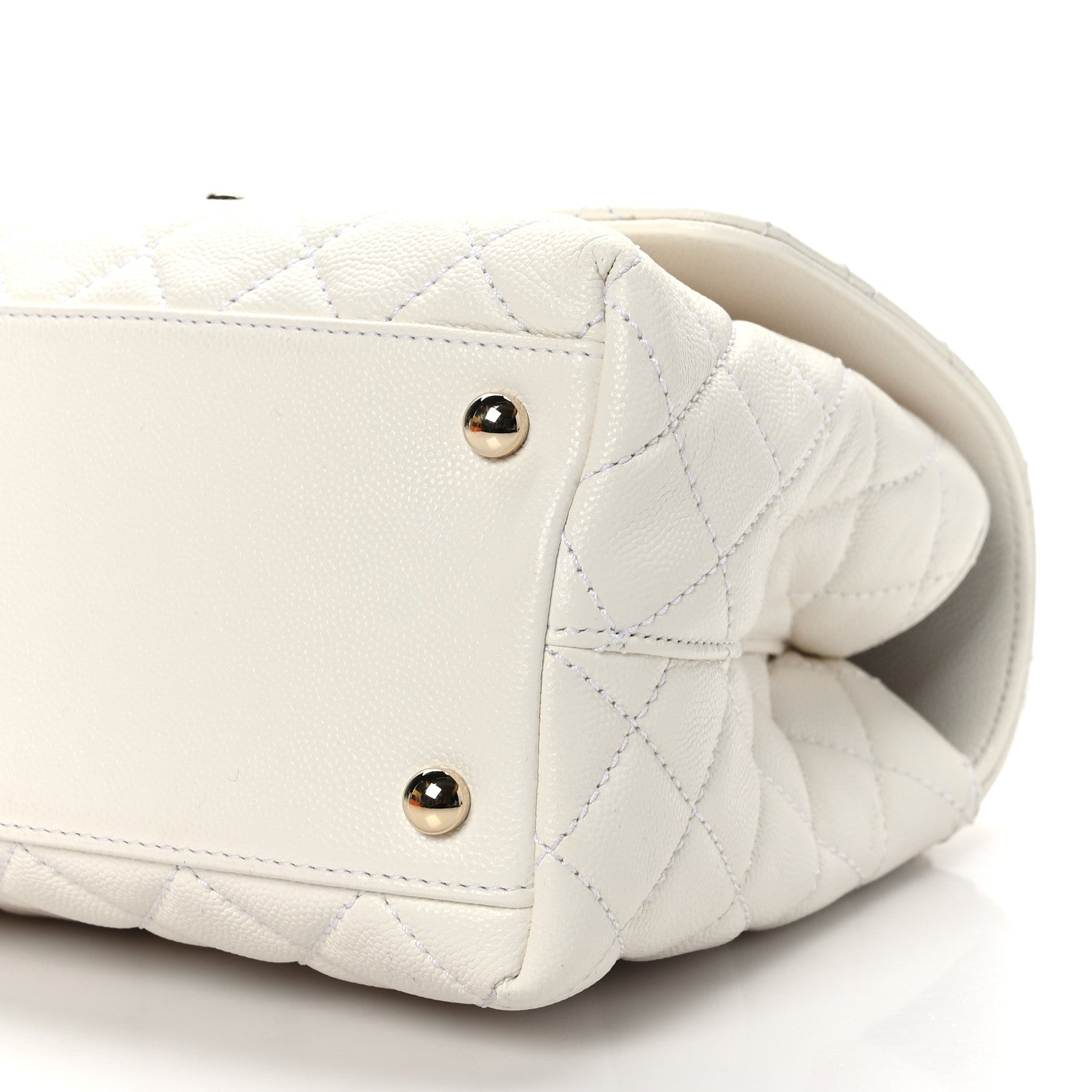 Chanel Caviar Quilted Small Coco Handle Flap White 8 of 8