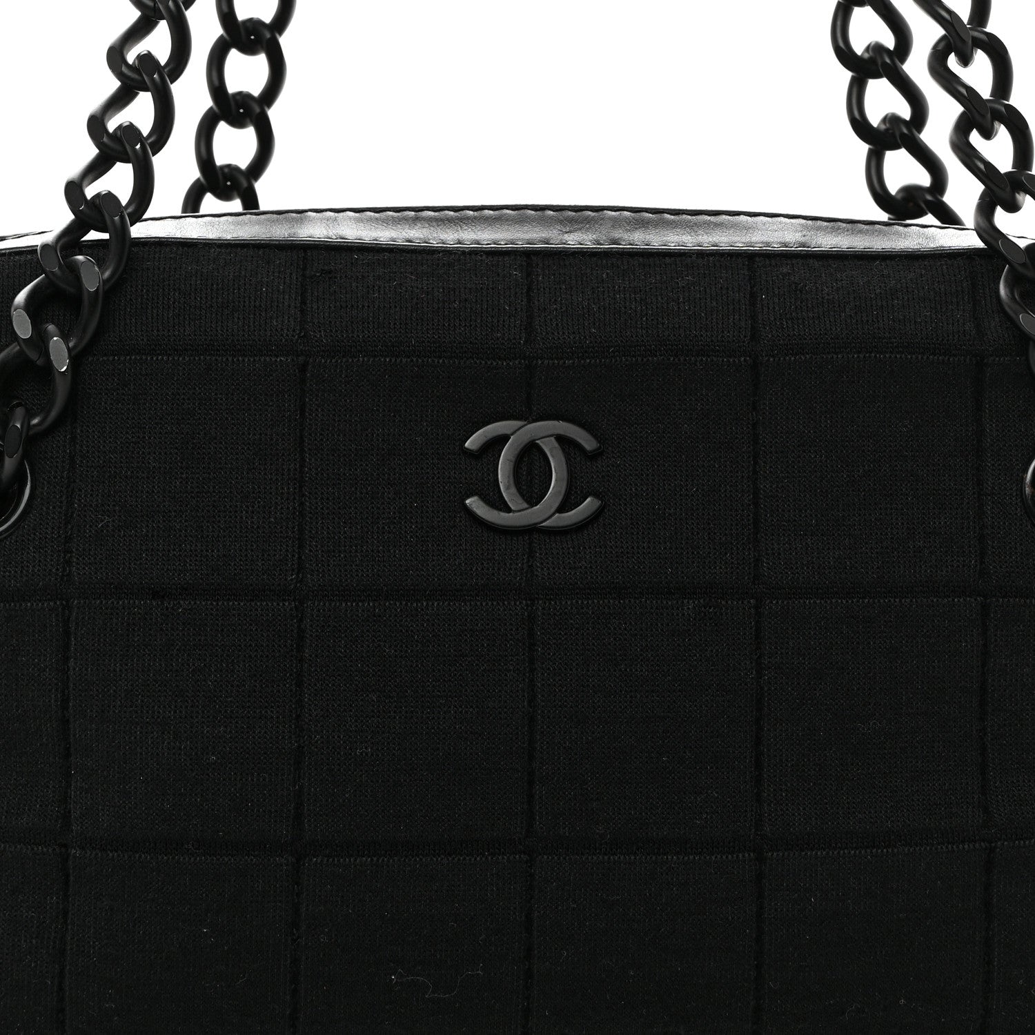 Chanel Jersey Quilted Chocolate Bar Shoulder Bag Black 7 of 9