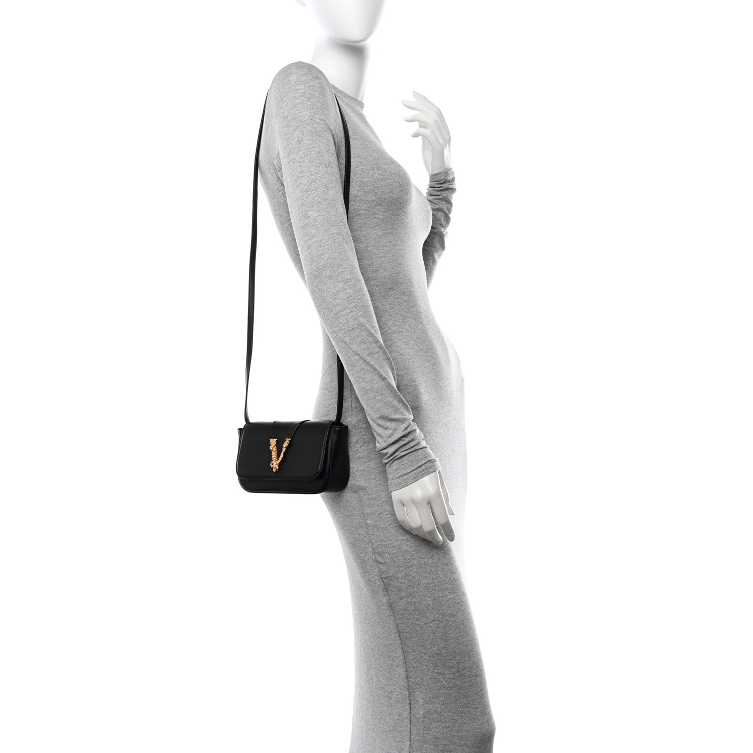 Versace Vitello Virtus Crossbody Black 2 of 14