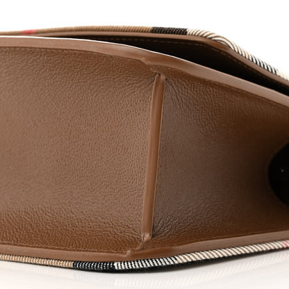 Burberry Grained Calfskin House Check Small Madison Shoulder Bag Earth 10 of 10