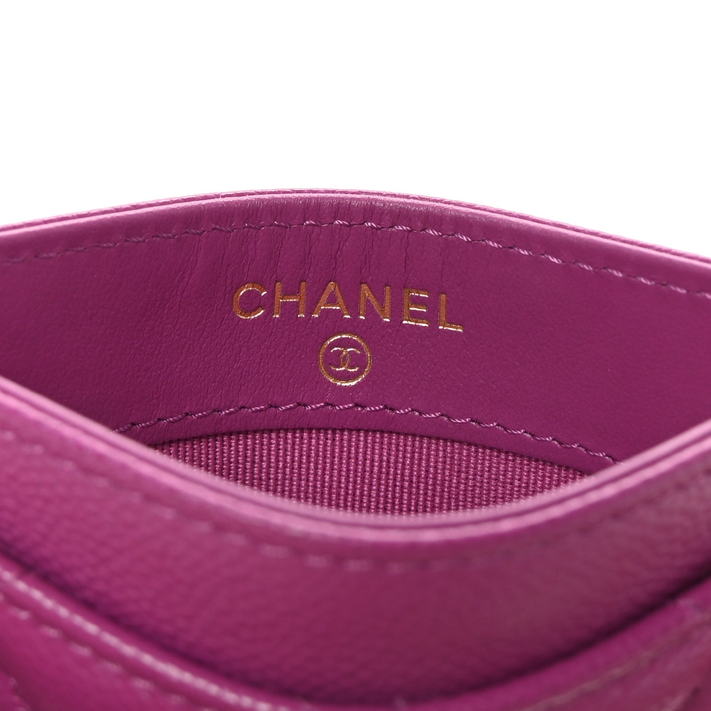 Caviar Quilted Card Holder Purple