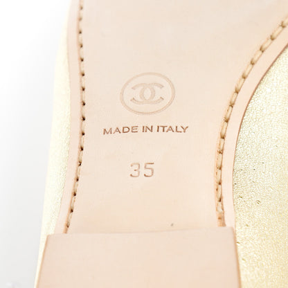 Chanel Metallic Calfskin CC Loafers 35 Gold 10 of 10