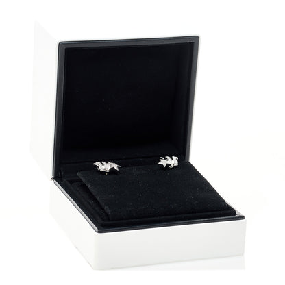 Chanel 18K White Gold Diamond Etoile Filante Earrings 5 of 5