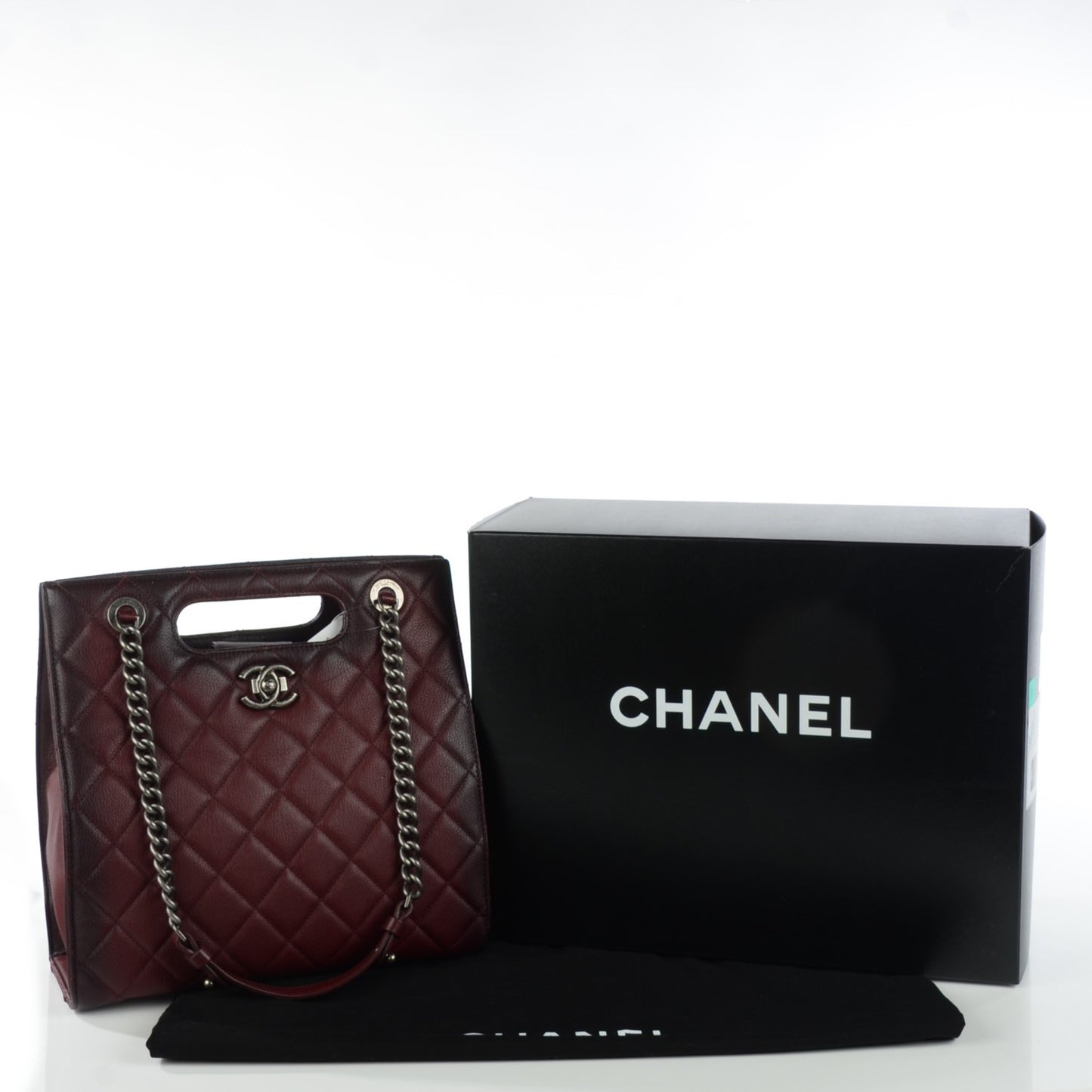 Goatskin Quilted Tote Light Burgundy