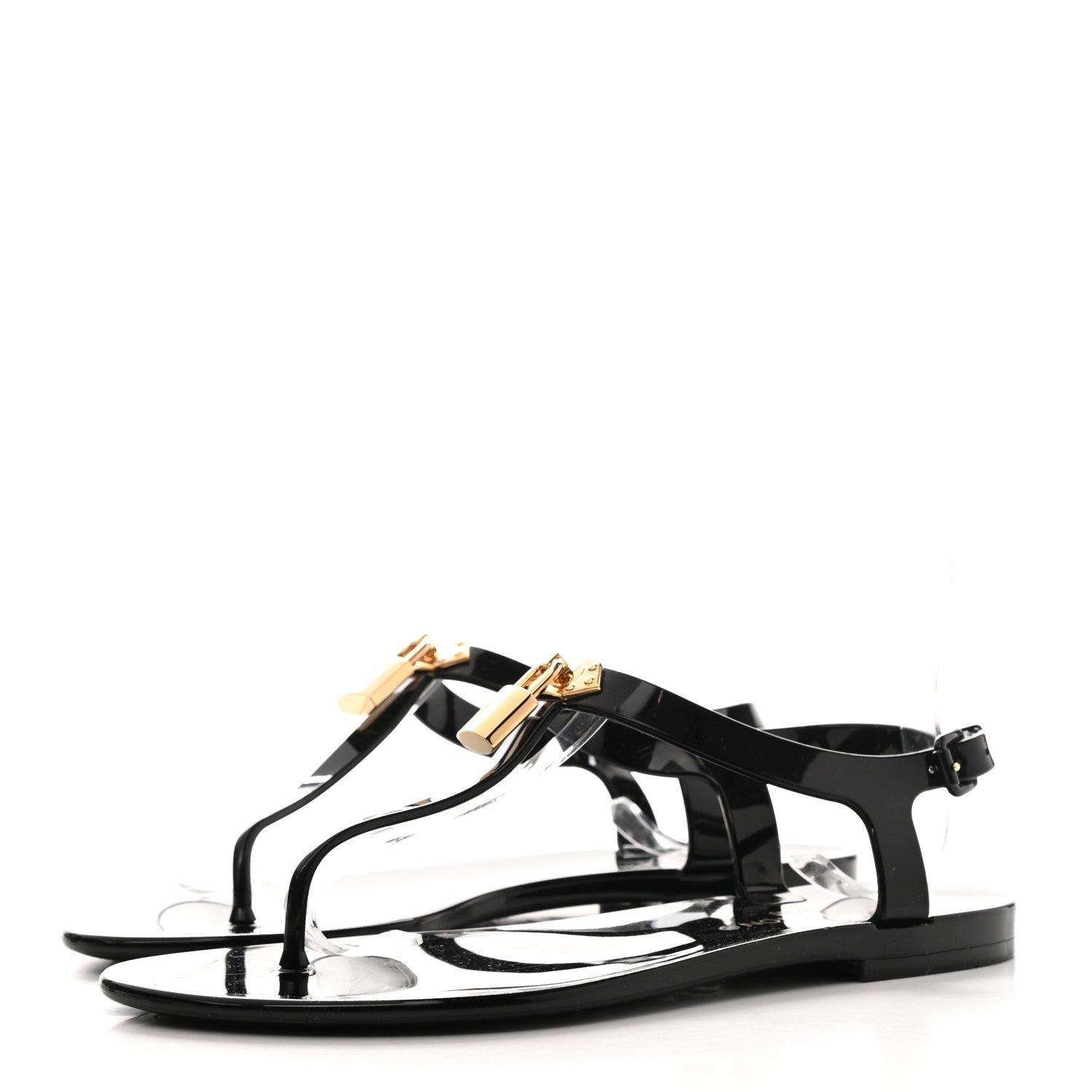 Louis Vuitton Rubber Bikini Thong Flat Sandals 36 Black 3 of 8