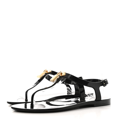 Louis Vuitton Rubber Bikini Thong Flat Sandals 36 Black 3 of 8