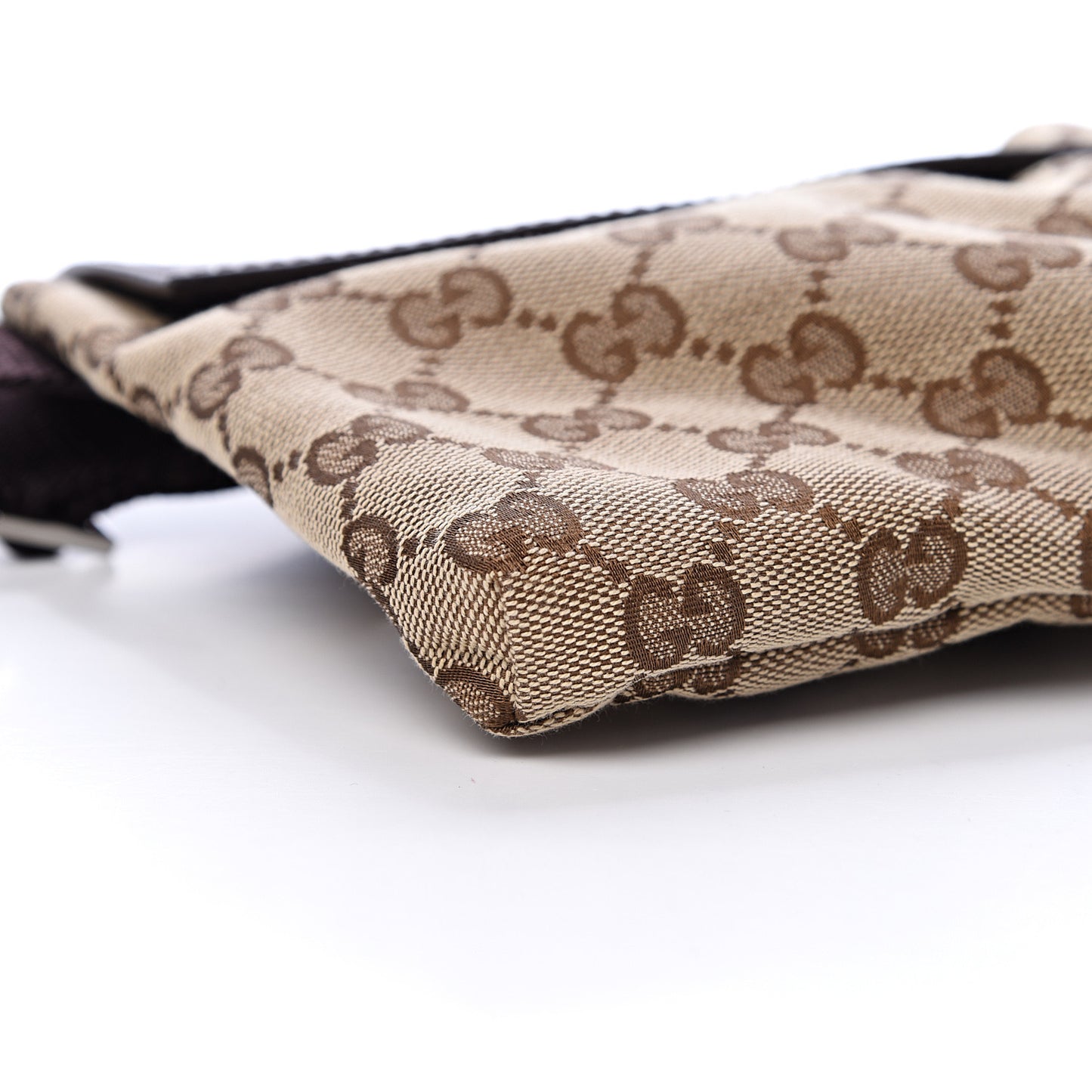 GG Monogram Double Pocket Belt Bag Dark Brown