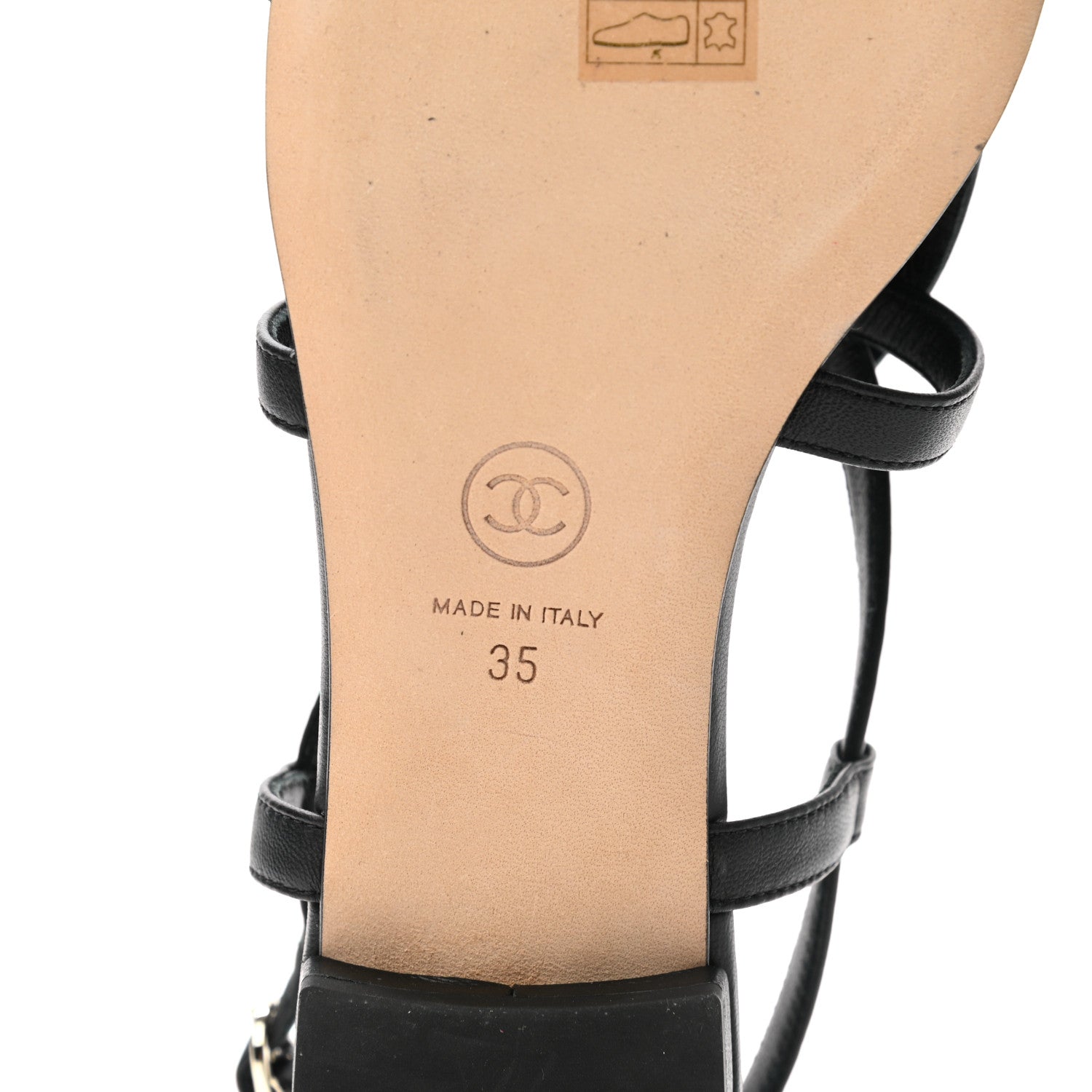 Chanel Lambskin Camellia Sandals 35 Black 6 of 8