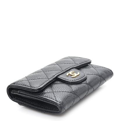 Chanel Caviar Quilted Flap Card Holder Wallet Black 4 of 10
