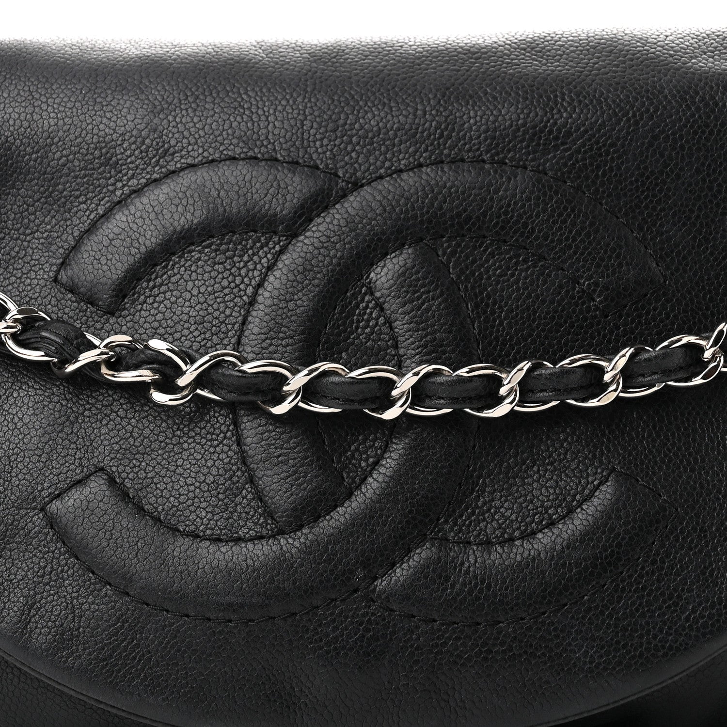 Chanel Caviar Half Moon Wallet On Chain WOC Black 7 of 11
