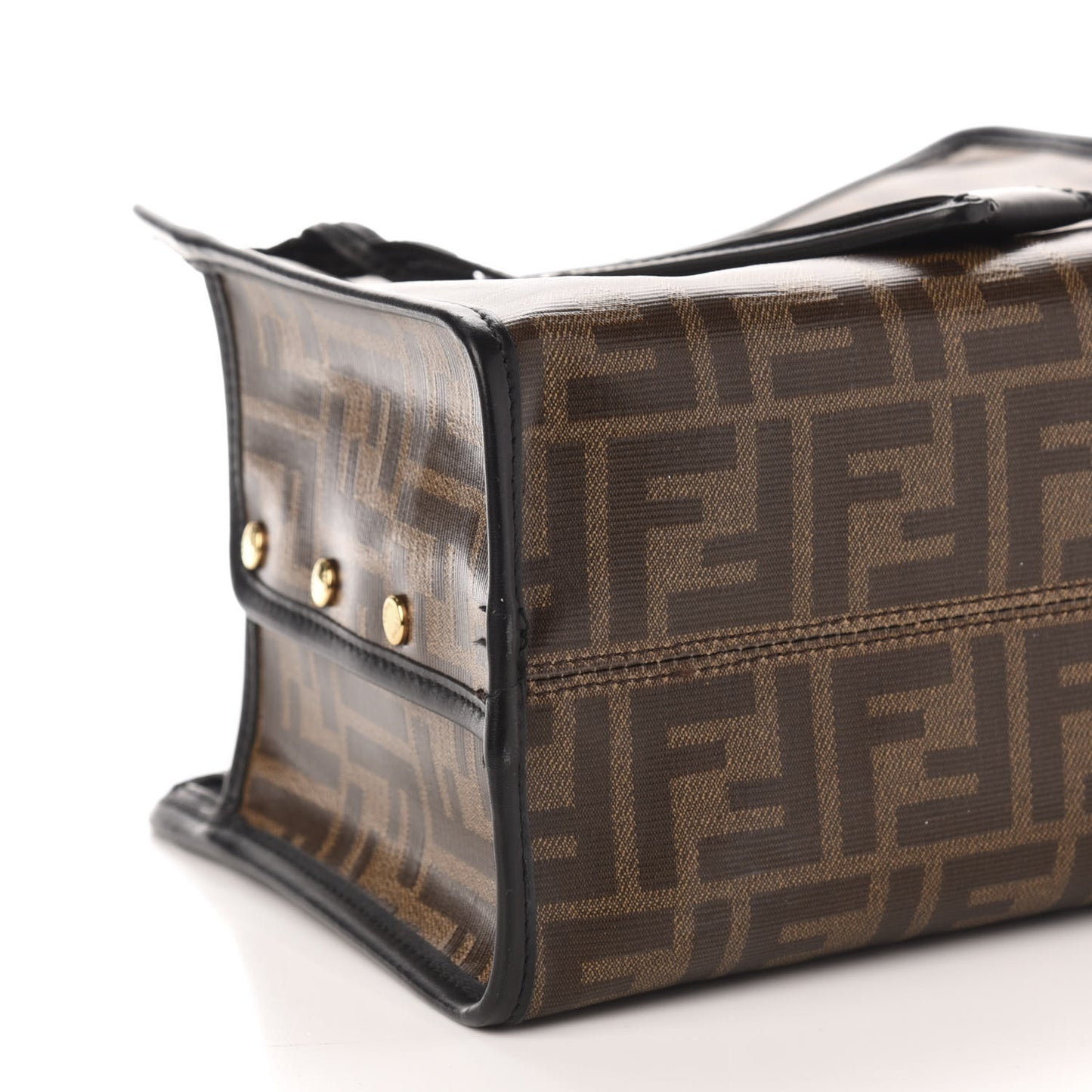 Glazed Fabric Vitello Century FF 1974 Stamp Patch Mini Peekaboo Defender Cover Mogano Panna Black