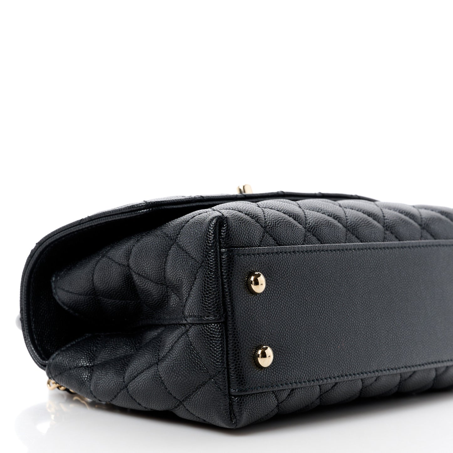 Caviar Quilted Mini Coco Handle Flap Black