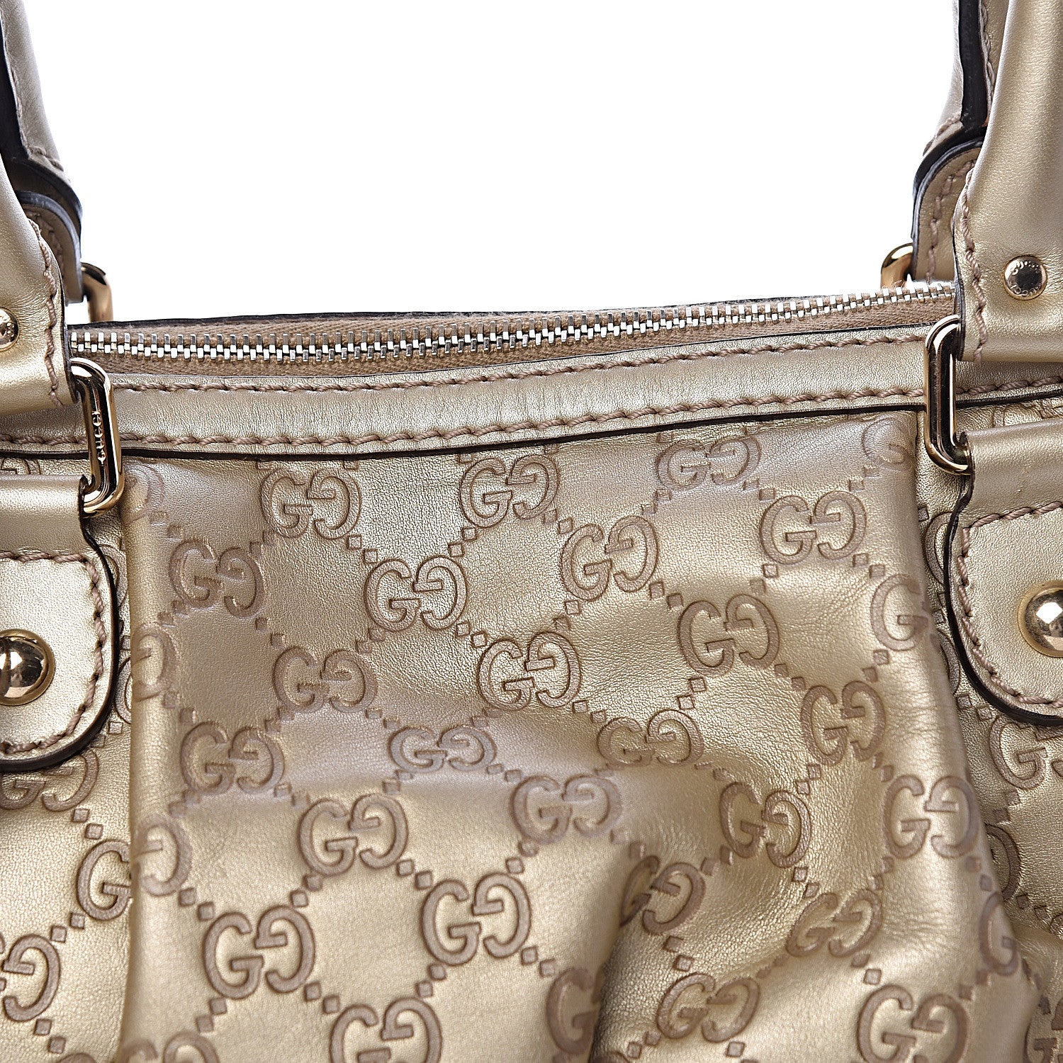 Gucci Metallic Soft Guccissima Medium Sukey Top Handle Bag Champagne 8 of 10