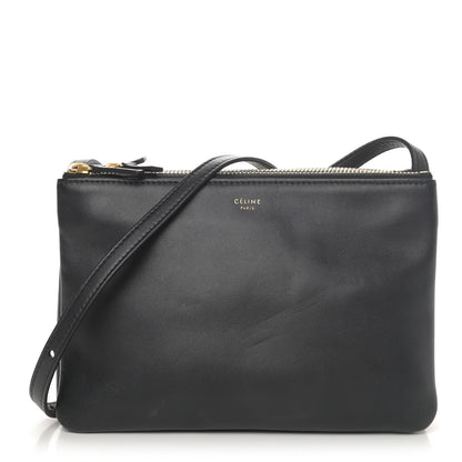 Celine Lambskin Large Trio Crossbody Bag Navy Blue 1 of 4