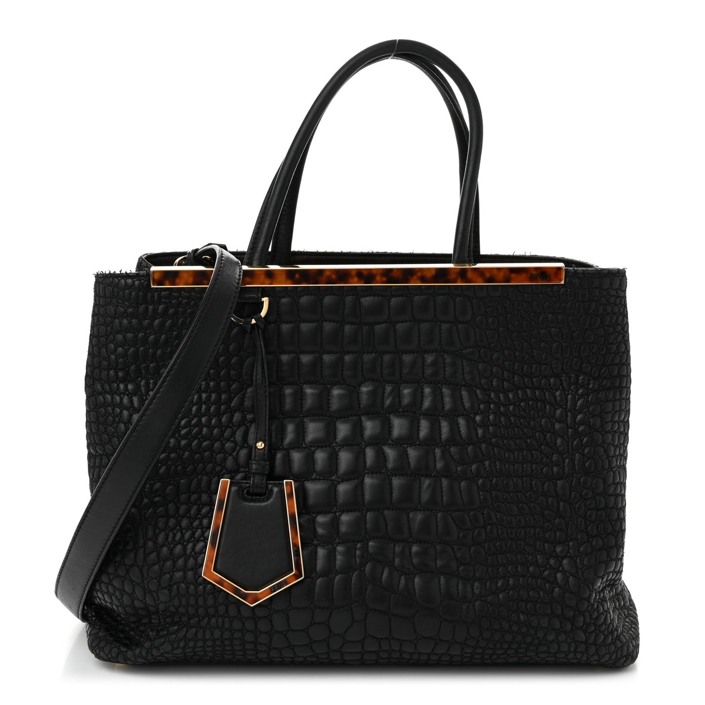 Nappa Crocodile Trapuntata Large 3Jours Tote Black