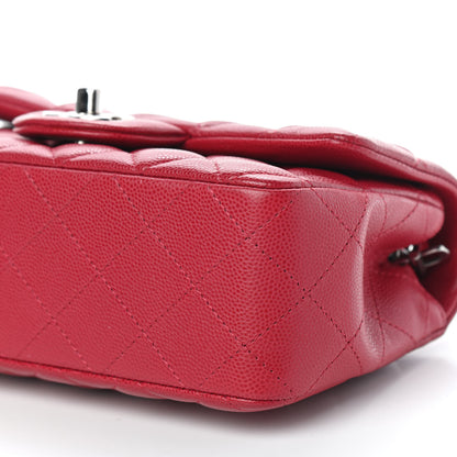Chanel Caviar Quilted Mini Rectangular Flap Dark Pink 9 of 10