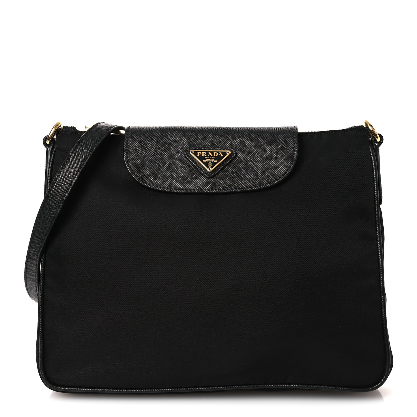 Tessuto Nylon Saffiano Crossbody Bag Black