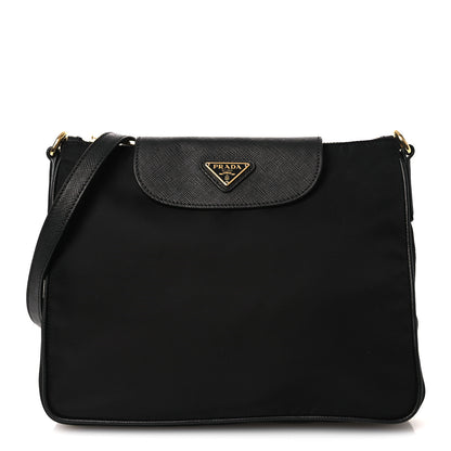 Prada Tessuto Nylon Saffiano Crossbody Bag Black 2 of 25