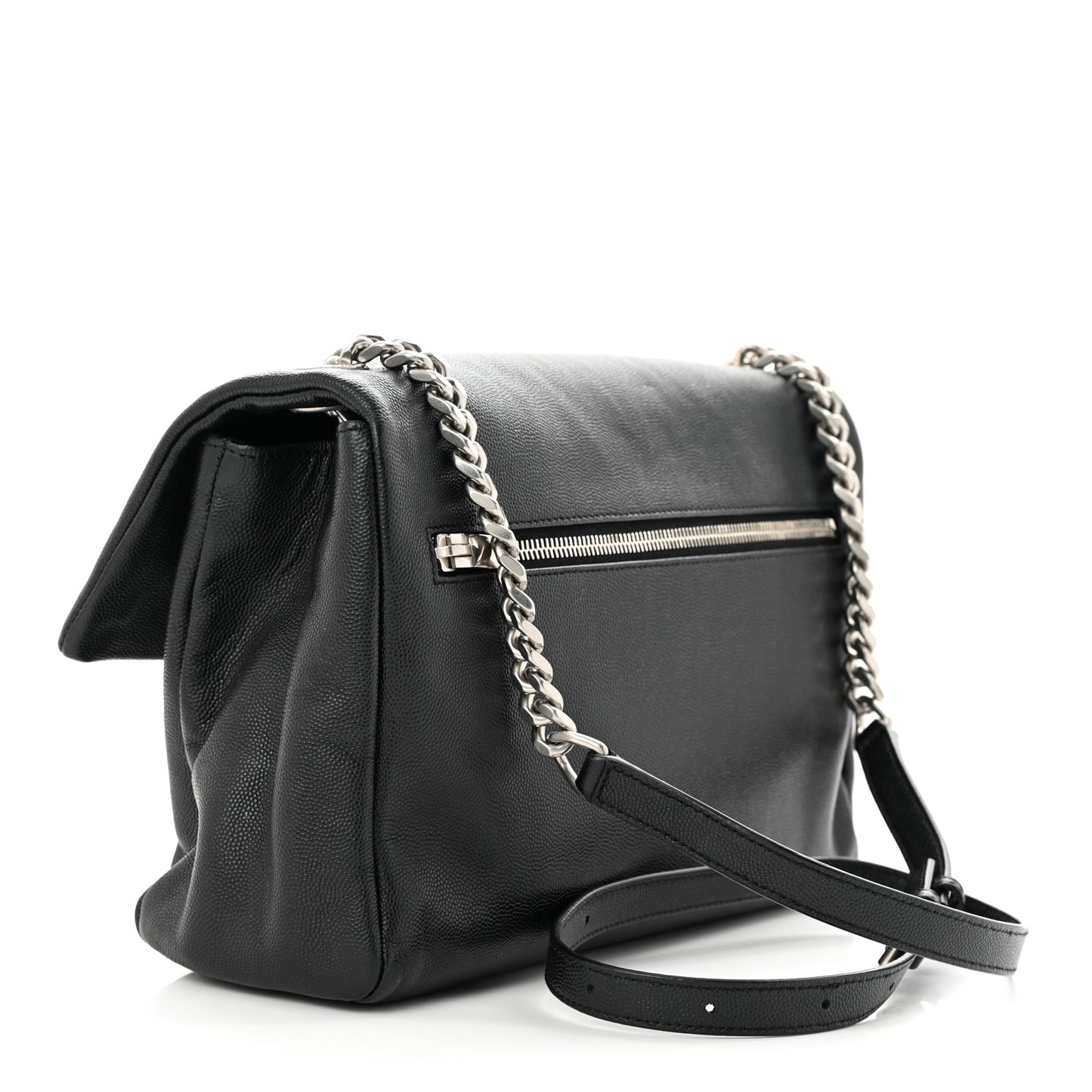Grain De Poudre Small West Hollywood Monogram Fold-Over Bag Black