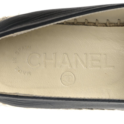 Chanel Lambskin CC Espadrilles 37 Dark Navy 10 of 11
