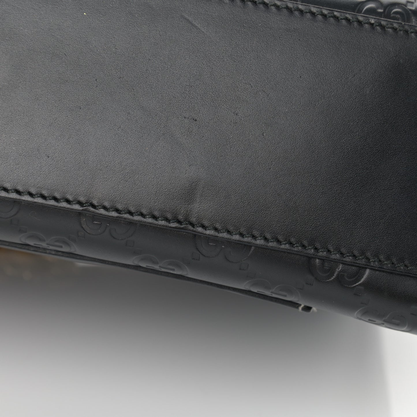 Guccissima Medium Padlock Shoulder Bag Black