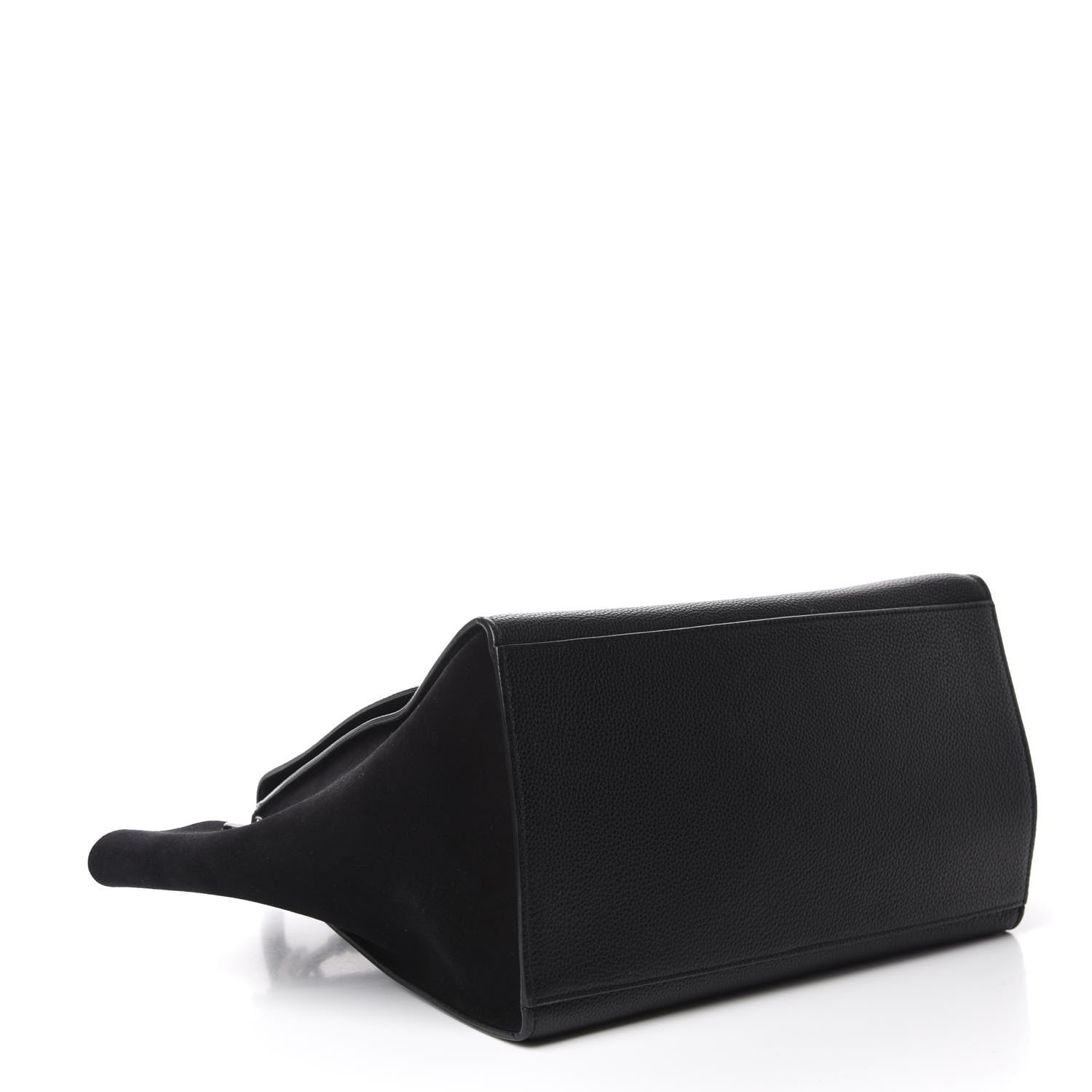 Celine Drummed Calfskin Suede Medium Trapeze Black 4 of 11