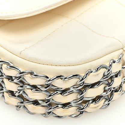 Chanel Lambskin Quilted Chocolate Bar 3 Chain Flap White 9 of 11