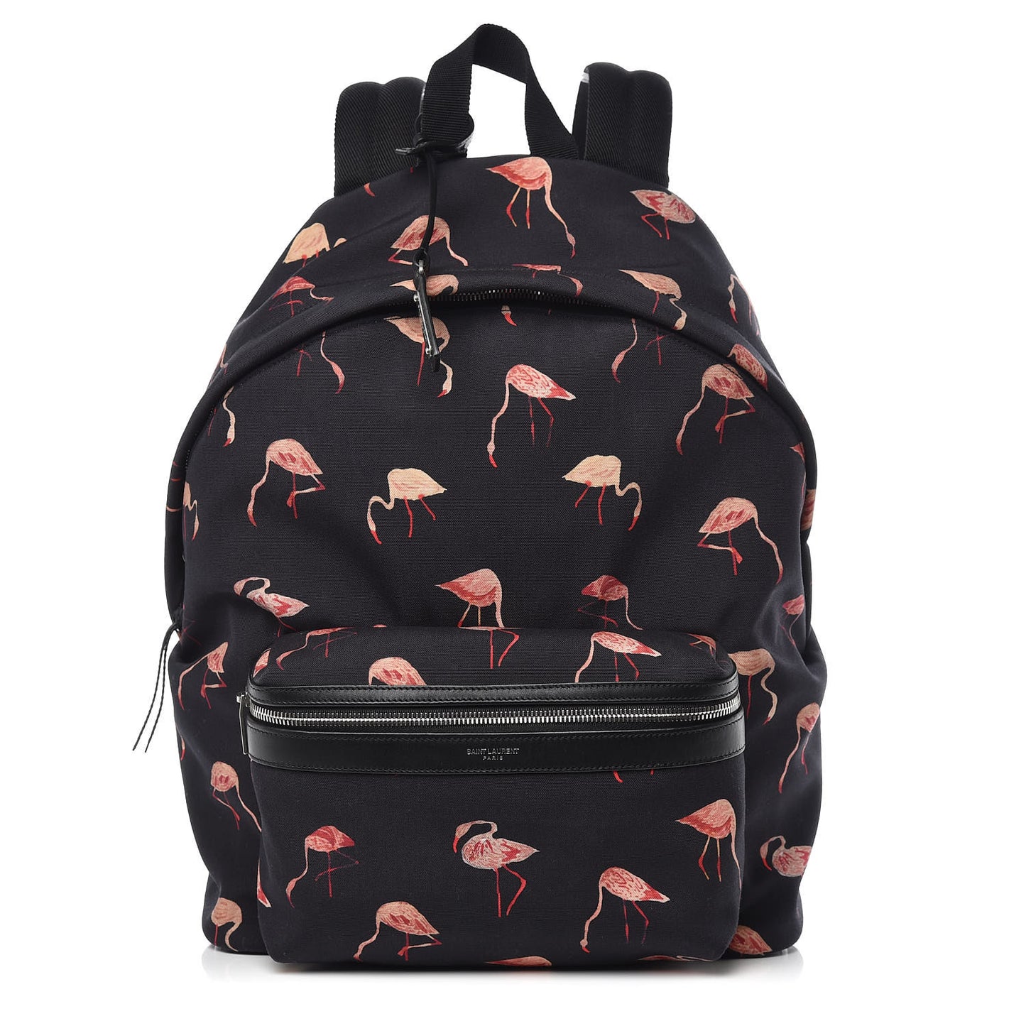 Nylon Canvas Flamingo Print City Backpack Pink Black