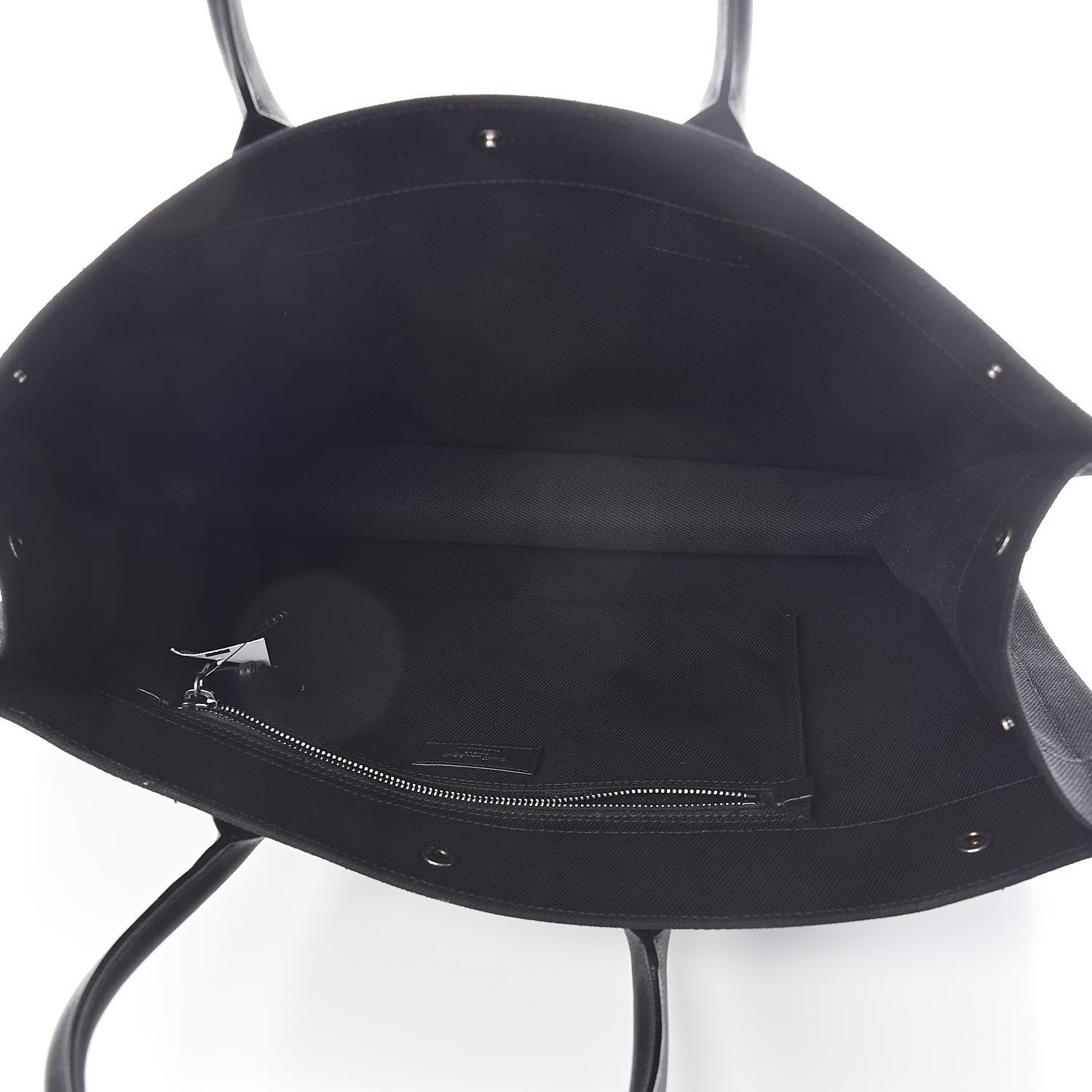 Saint Laurent Linen Calfskin Rive Gauche Tote Black 5 of 9
