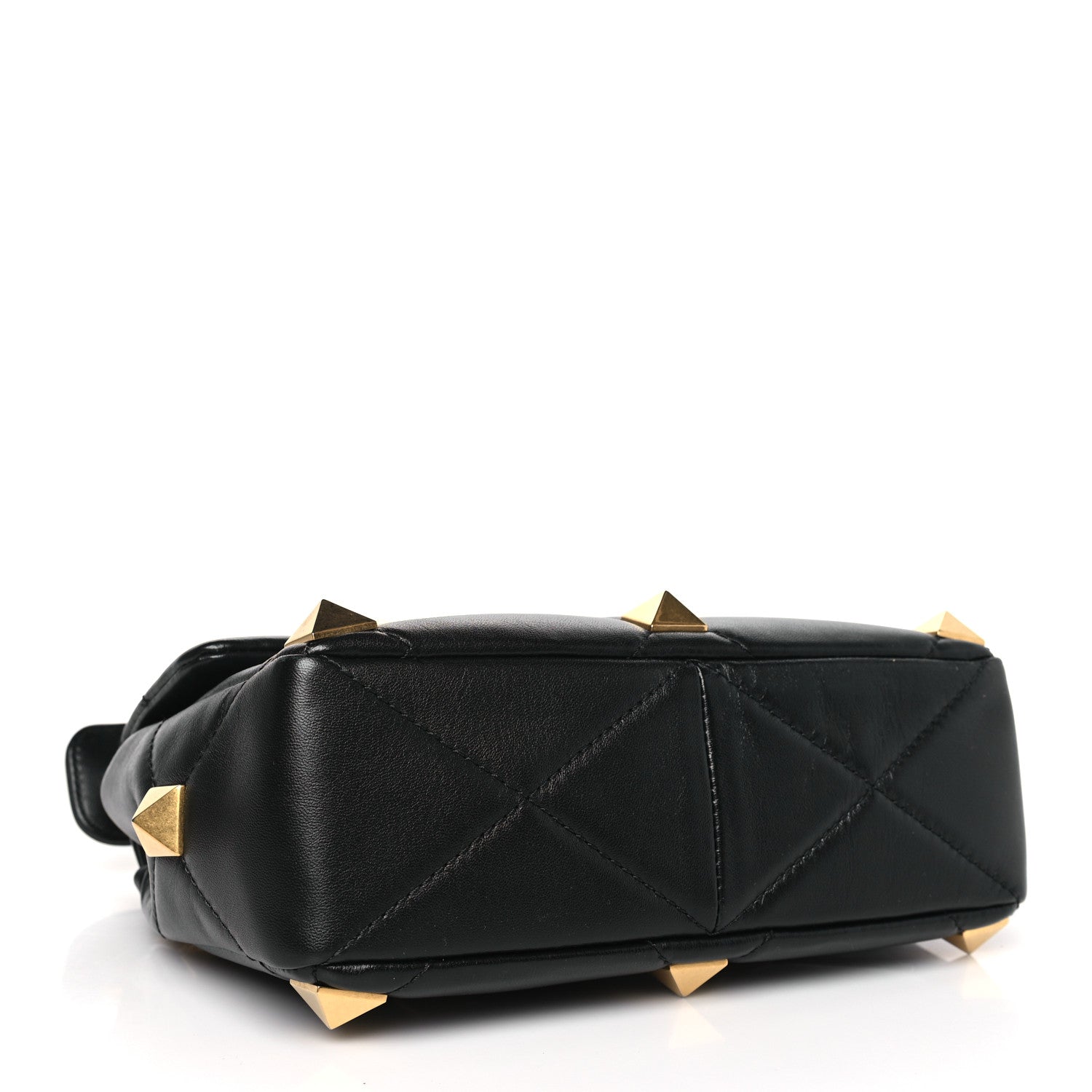 Valentino Garavani VALENTINO GARAVANI Nappa Medium Roman Stud Shoulder Bag Black 4 of 8