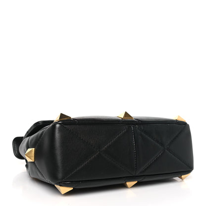 Valentino Garavani VALENTINO GARAVANI Nappa Medium Roman Stud Shoulder Bag Black 4 of 8