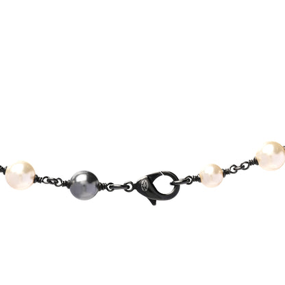 Chanel Ruthenium Pearl Baguette Crystal CC Necklace Black 5 of 5