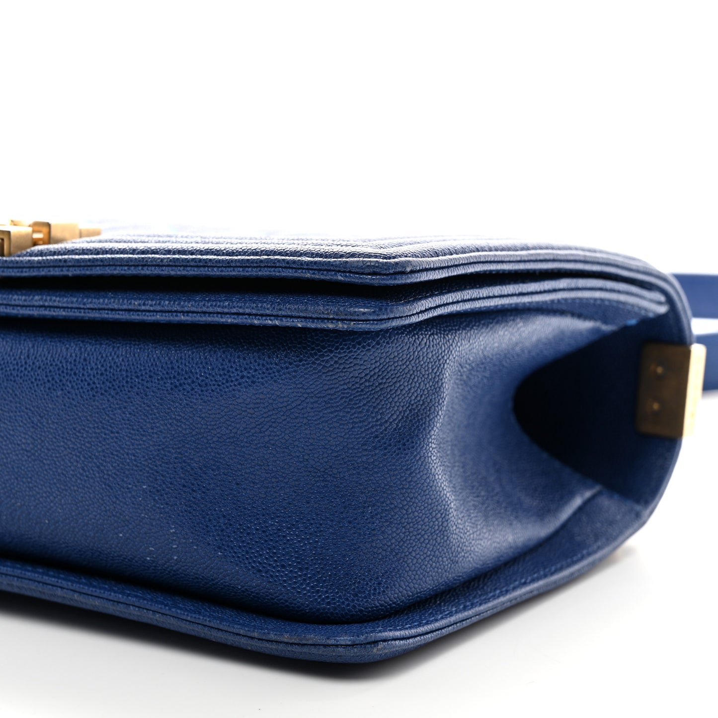 Caviar Quilted Medium Boy Flap Blue