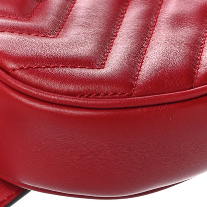 Gucci Calfskin Matelasse GG Marmont Belt Bag 75 30 Hibiscus Red 11 of 14