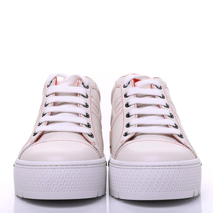 Hermes Calfskin Womens Voltage Sneakers 37.5 White Orange 2 of 9