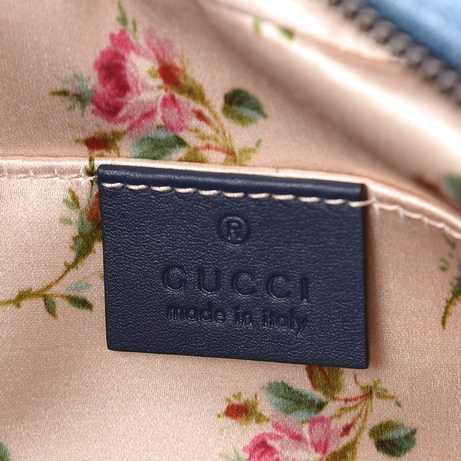 Gucci Denim Matelasse Small Pearly GG Marmont Chain Shoulder Bag Blue 8 of 9