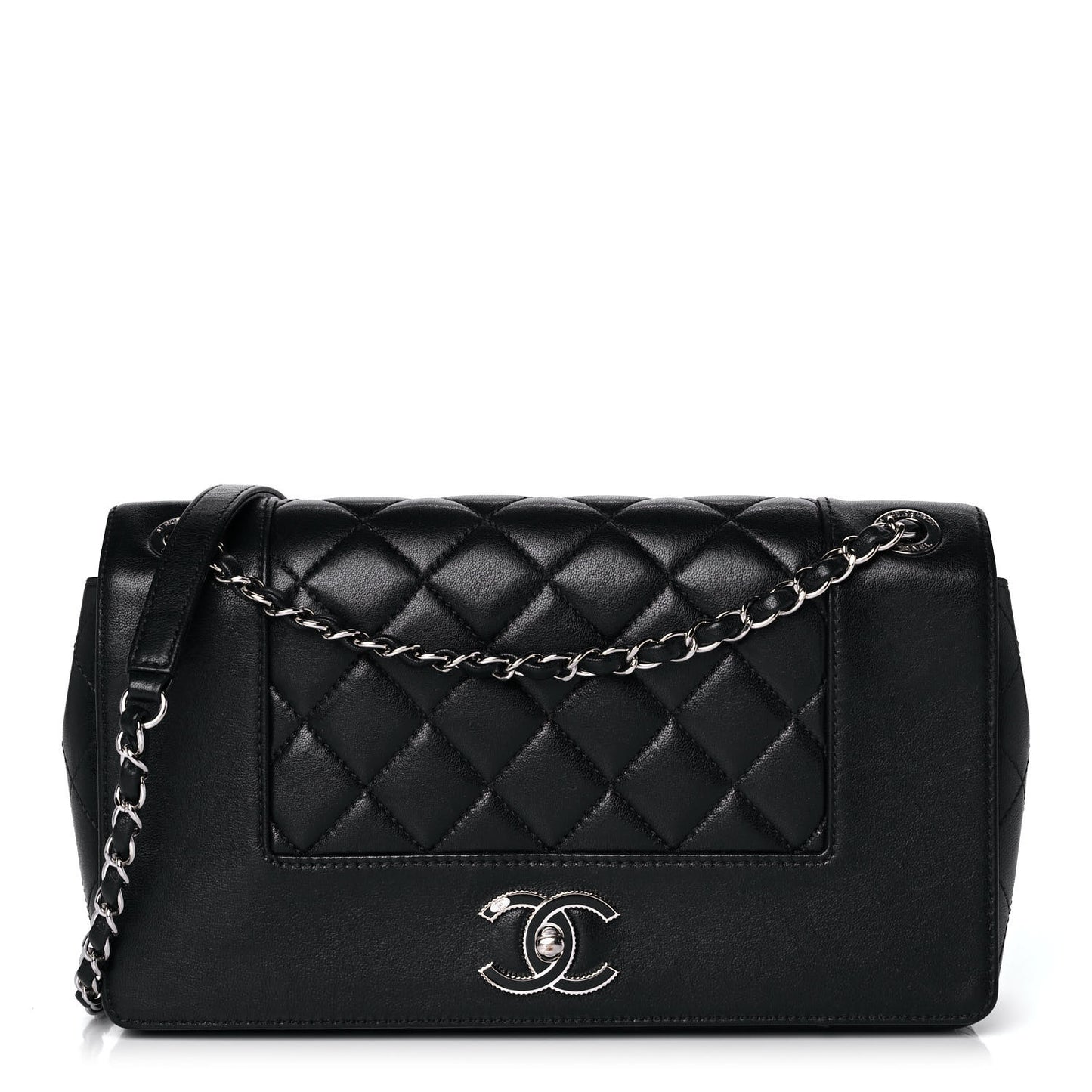 Sheepskin Quilted Vintage Mademoiselle Flap Black