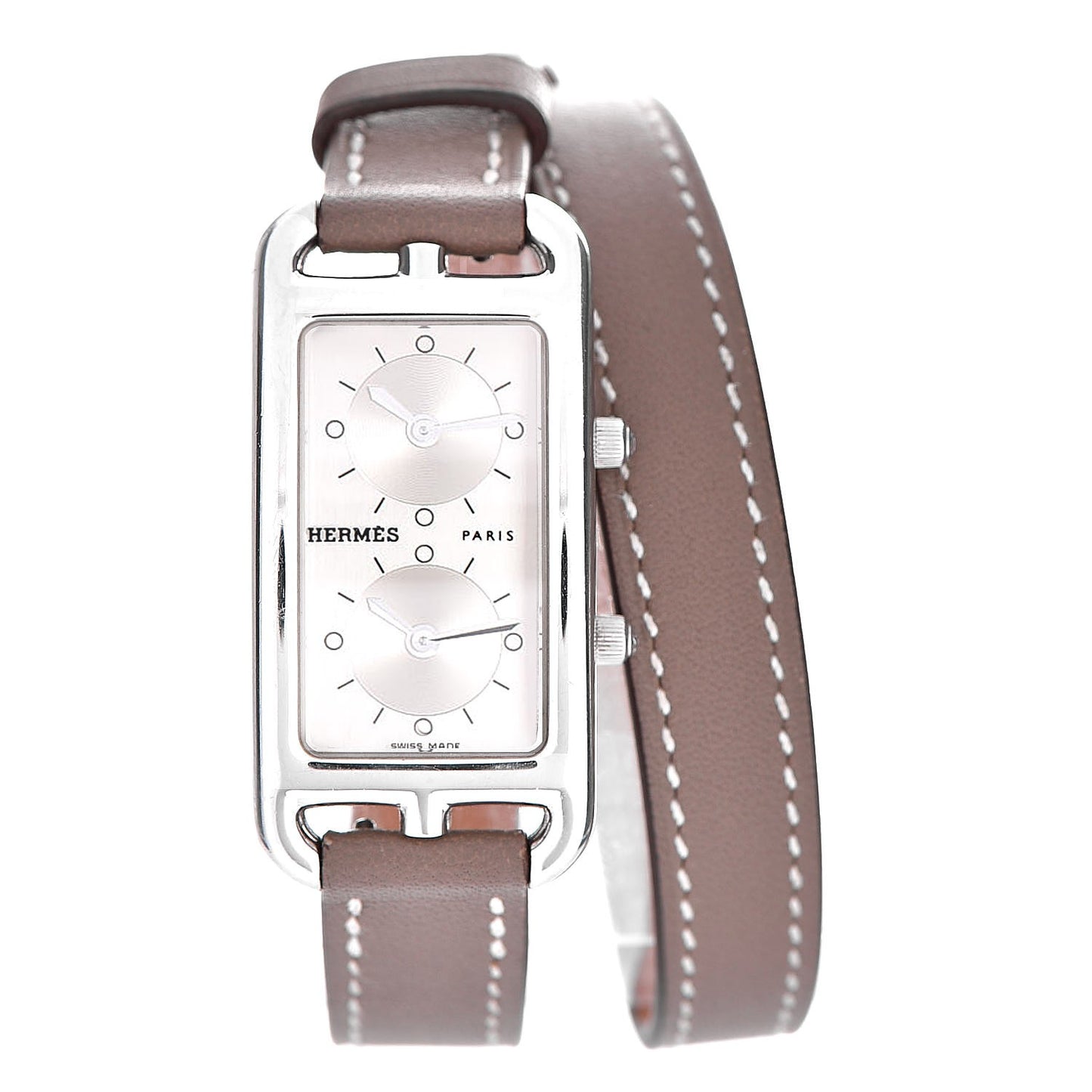 Stainless Steel Swift 20mm Cape Cod Double Tour Deux Zones Quartz Watch Etoupe