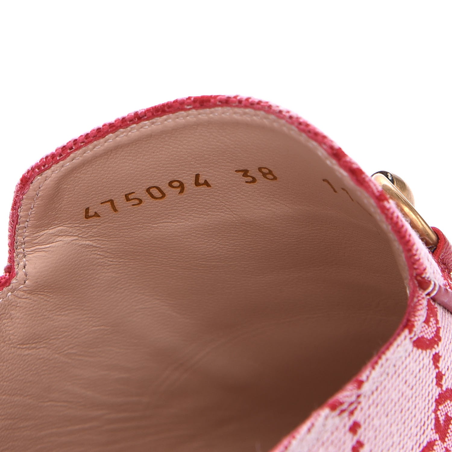 Gucci Canvas GG Monogram Horsebit Womens Princetown Slippers 38 Gardenia Hibiscus Red 8 of 9